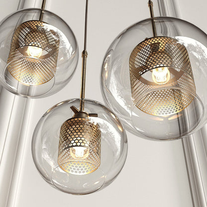 Elegant Glass Pendant Lamp | Gold or Silver | Adjustable Hanging Light | Contemporary Home Lighting | Brick by Brick