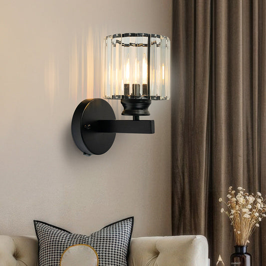 Crystal Hallway Wall Light | 5.9″×9.4″ | Iron‑Crystal Fixture | Hardwired | Brick by Brick