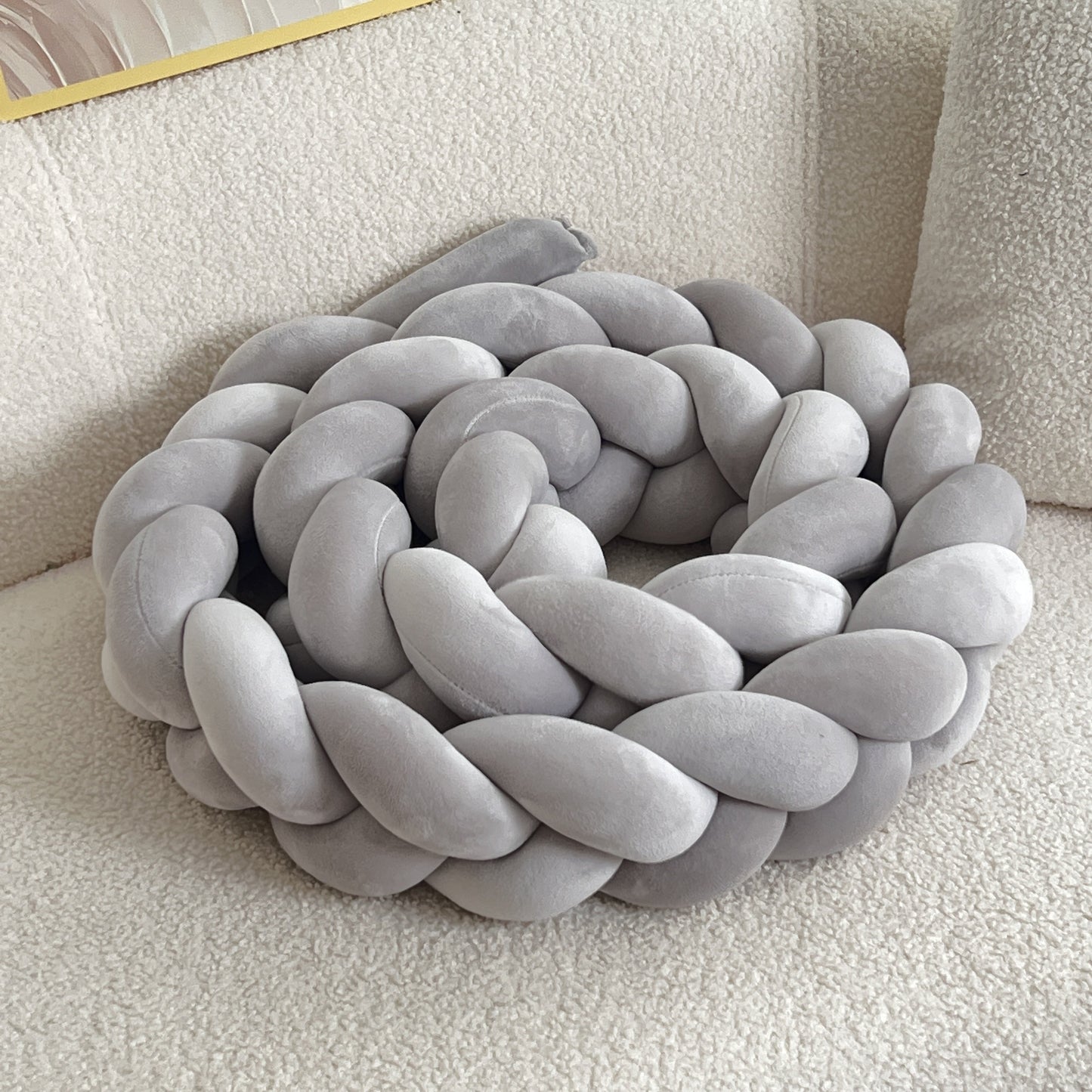 Braided Floor Cushion | Chunky Knit Floor Pillow | Modern Cream Seating | Decorative Home Accent | Brick by Brick