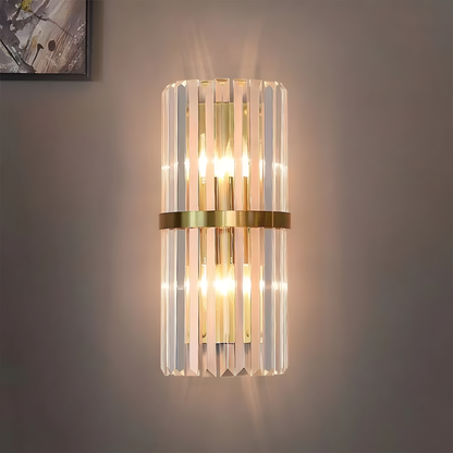 Luxurious Crystal Wall Light | Stainless Steel  | Contemporary Living Room Sconce | Brick by Brick