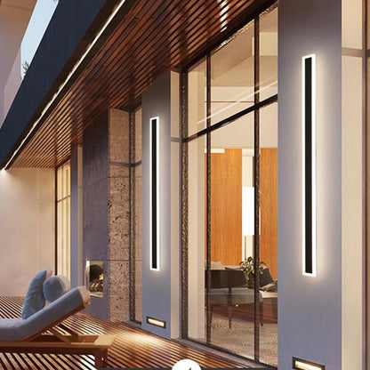 Linear Outdoor Wall Light | 3.1 x 11.8 - 78.7 in | Dark Steel Finish | Edge Modern Glow | Warm or Cool LED | Brick by Brick