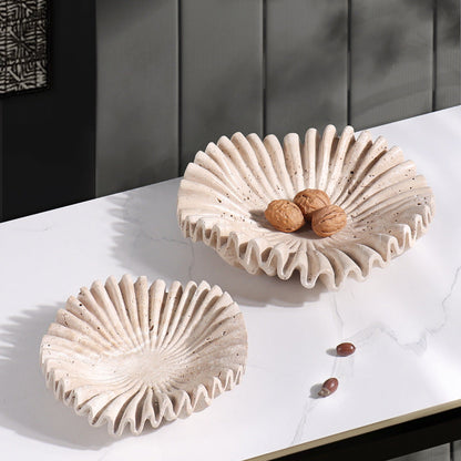 Rippled Travertine Tray | 11.8 × 3.5 in or 7.9 × 2.4 in | Natural Stone | Decorative & Serving | Brick by Brick