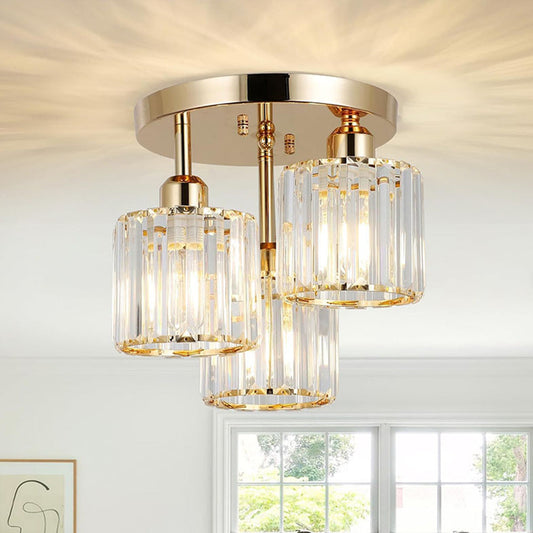 Crystal Elegance Ceiling Light | Semi-Flush Mount | 9.8 in x 10.2 in | Refined Home Ambiance | Brick by Brick