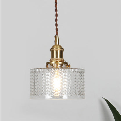 Cylinder Glass Pendant Light | Vintage Elegance | Adjustable Height 59" | Warm Glow for Modern Homes | Brick by Brick
