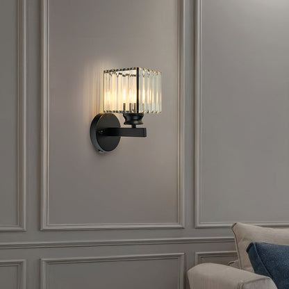 Crystal Hallway Wall Light | 5.9″×9.4″ | Iron‑Crystal Fixture | Hardwired | Brick by Brick