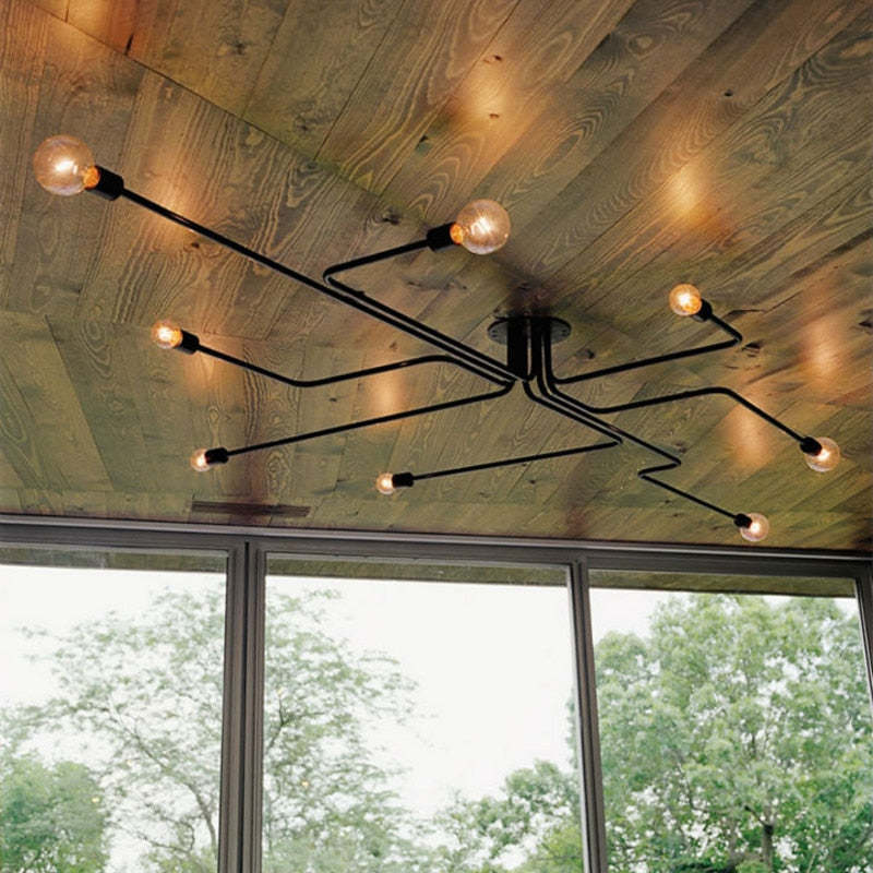 Vintage Industrial Metal Ceiling Lamp | 23.6 - 31.5 in | 4-6-8 Bulb Options | Minimalist Design | Brick by Brick