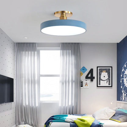 Flush Round Ceiling Light | Modern LED Fixture | Soft Glow | Metal & Acrylic