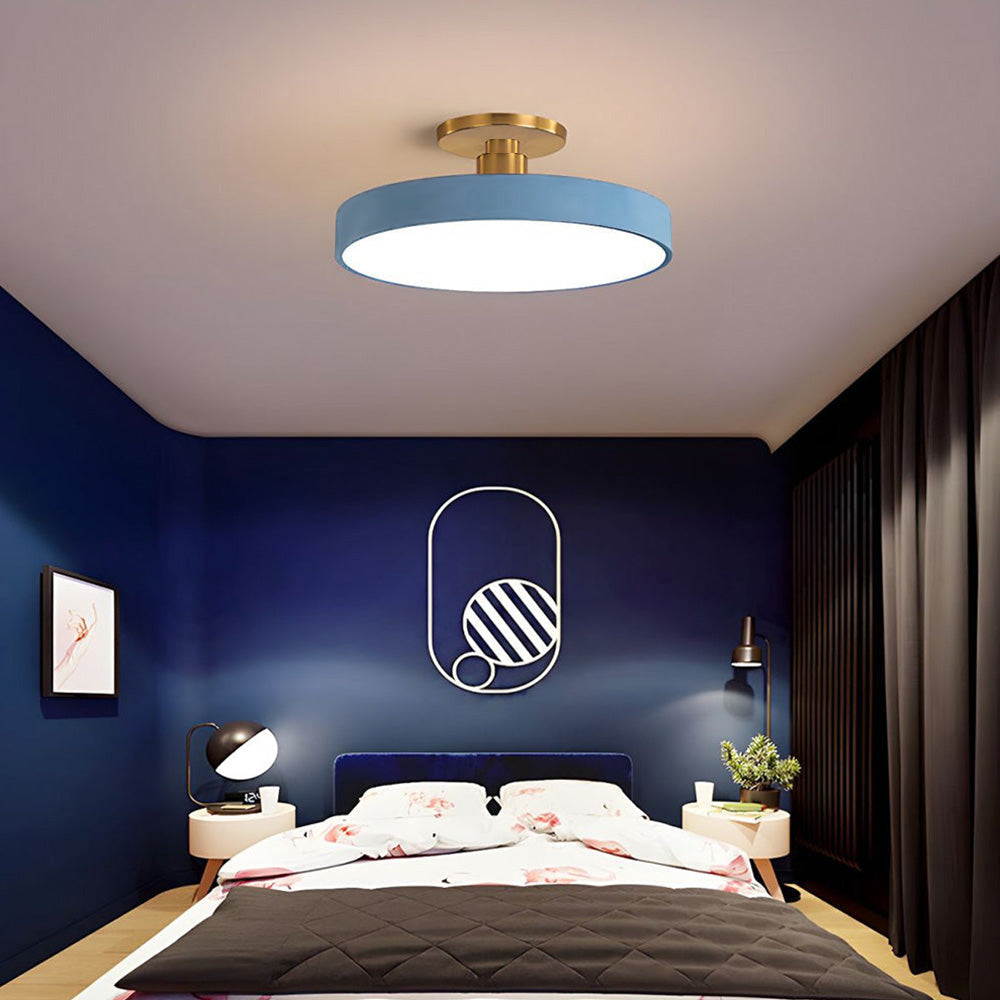 Flush Round Ceiling Light | Modern LED Fixture | Soft Glow | Metal & Acrylic