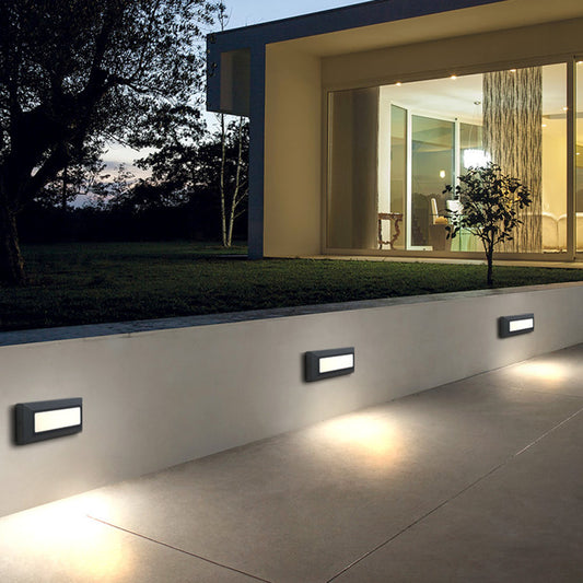 Rectangular LED Deck Step Light | Orr Outdoor Fixture 9.1″ × 3.1″ | Metal & Acrylic | Brick by Brick