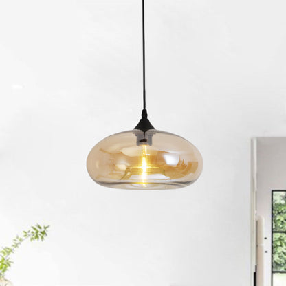 Bread-Shaped Glass Pendant Light | 11 x 5.9 in | Contemporary Metal & Glass Ceiling Fixture | Height Adjustable | Brick by Brick