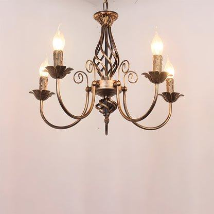 Vintage Bronze Chandelier | 4/6/8 Light Dining Room Ceiling Fixture in Iron | Brick by Brick