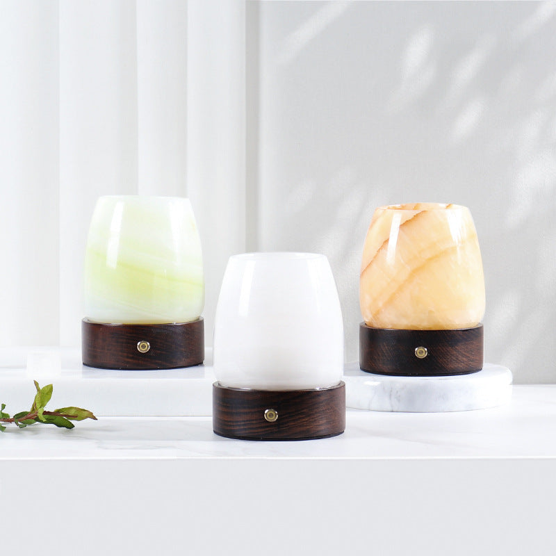 Marble Aromatherapy Lamp | 5 x 4 in | Solid Stone Diffuser | USB-C LED Night Light | Brick by Brick