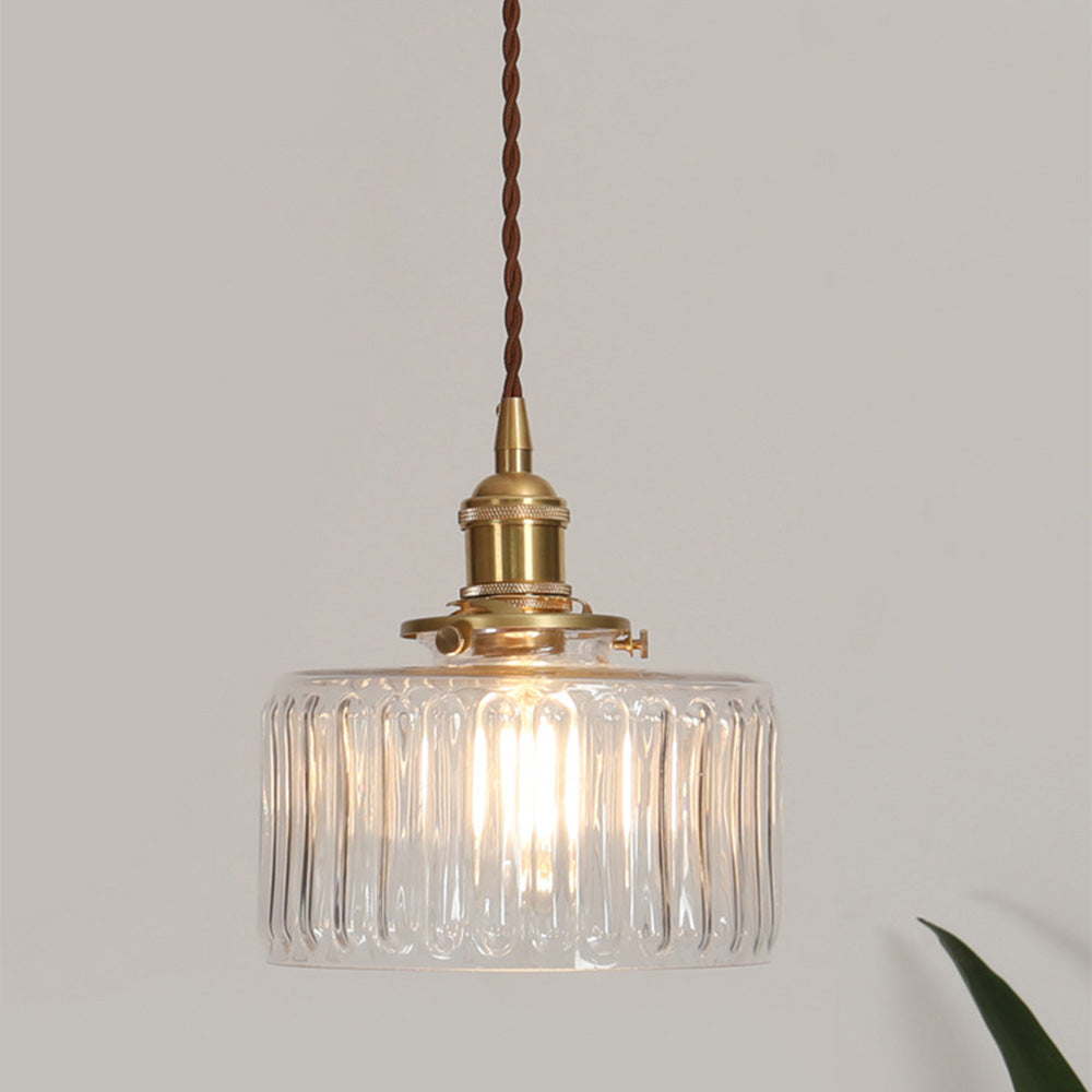 Cylinder Glass Pendant Light | Vintage Elegance | Adjustable Height 59" | Warm Glow for Modern Homes | Brick by Brick