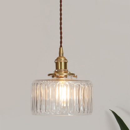 Cylinder Glass Pendant Light | Vintage Elegance | Adjustable Height 59" | Warm Glow for Modern Homes | Brick by Brick