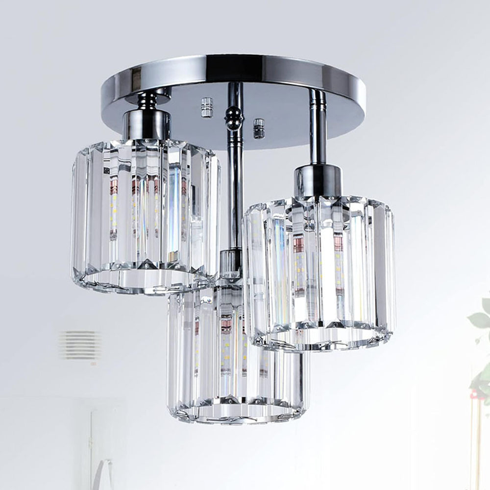 Crystal Elegance Ceiling Light | Semi-Flush Mount | 9.8 in x 10.2 in | Refined Home Ambiance | Brick by Brick