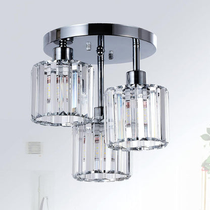 Crystal Elegance Ceiling Light | Semi-Flush Mount | 9.8 in x 10.2 in | Refined Home Ambiance | Brick by Brick