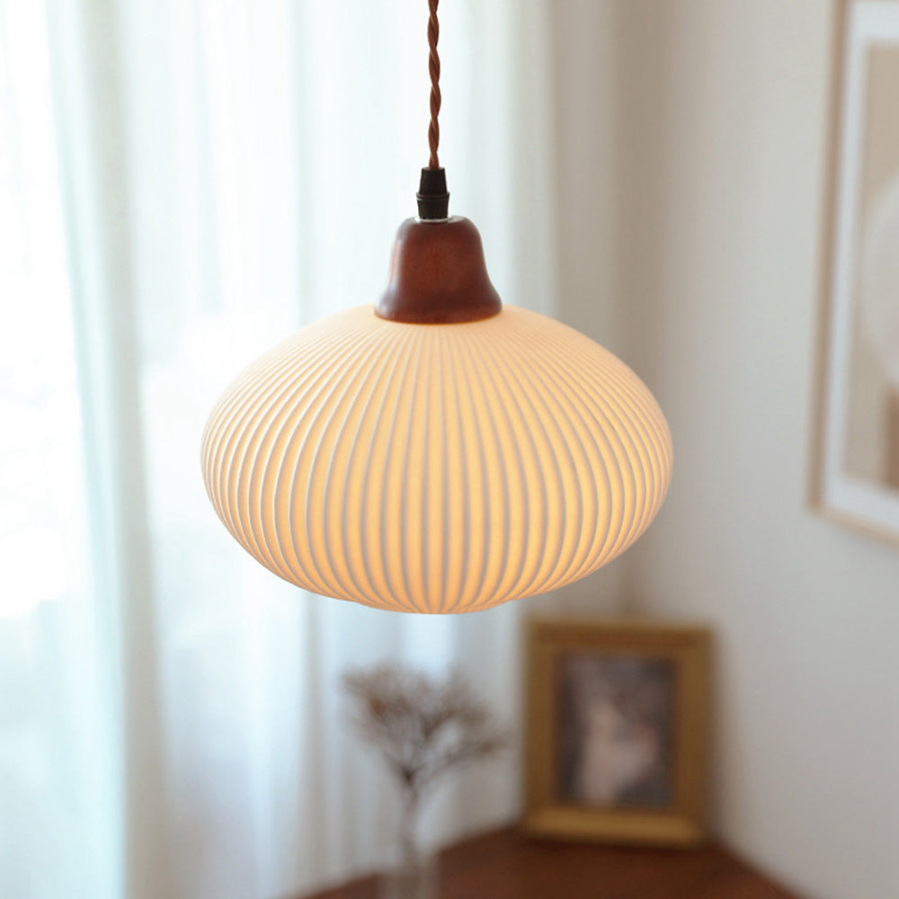 Ceramic Pendant Light | D5.91-9.06 in | Rustic Hanging Lamp | Cozy Home Lighting | Brick by Brick