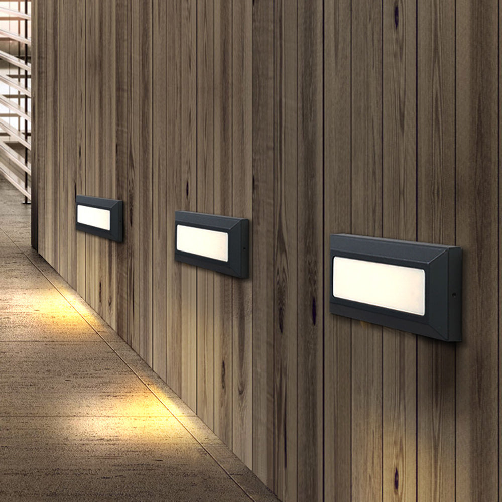 Rectangular LED Deck Step Light | Orr Outdoor Fixture 9.1″ × 3.1″ | Metal & Acrylic | Brick by Brick