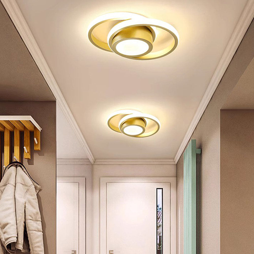 Double Ring LED Ceiling Lamp | 10.6in Diameter | Sleek Minimalist Design | Modern Home Accent | Brick by Brick