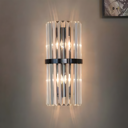 Luxurious Crystal Wall Light | Stainless Steel  | Contemporary Living Room Sconce | Brick by Brick