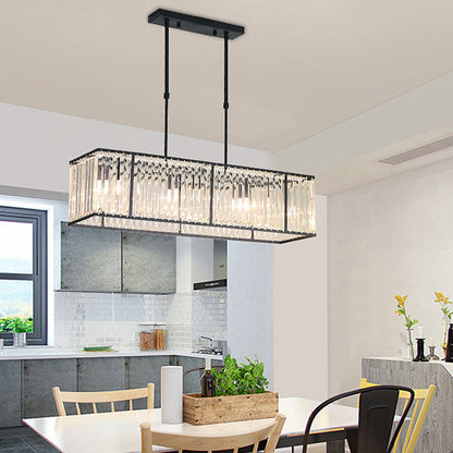 Nordic Crystal Island Chandelier | Iron + Crystal | 8.66 x 21.65-33.46 in | Elegant Fixture | Brick by Brick