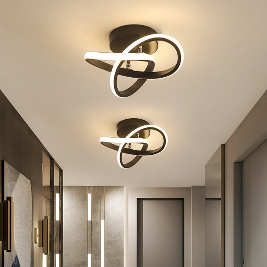Metal White LED Ceiling Light | Iron &  Acrylic | 9.5"–9.8"x4.72"-7.87" | Modern Minimalist Lighting | Brick by Brick