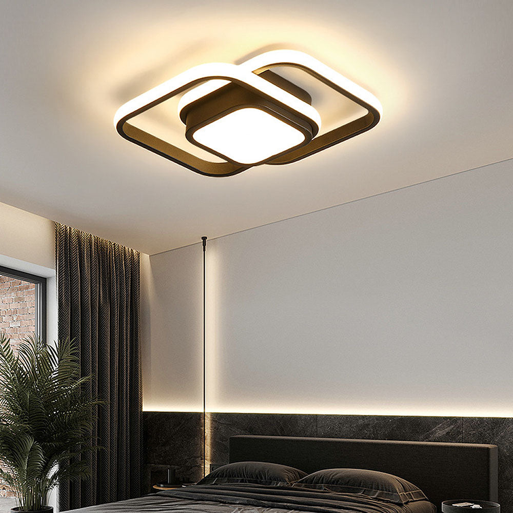 Double Ring LED Ceiling Lamp | 10.6in Diameter | Sleek Minimalist Design | Modern Home Accent | Brick by Brick