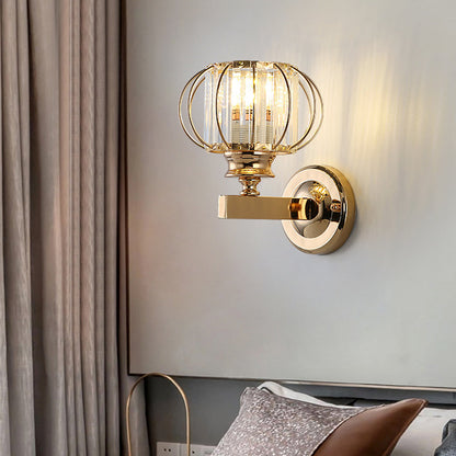 Contemporary Crystal Wall Lamp | Round Design | Modern Lamp | 9"x9.8" | Brick by Brick
