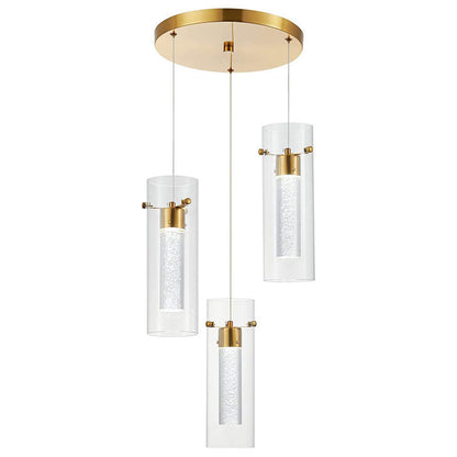 Cluster Glass Pendant Light | Dia 4.7 or 11.8 in | Contemporary Brass & Glass Ceiling Light | Dimmable Multi-Head Design | Brick by Brick