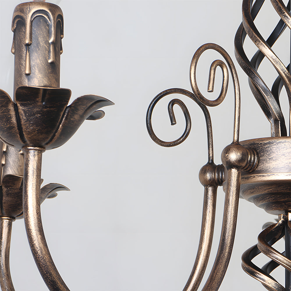 Vintage Bronze Chandelier | 4/6/8 Light Dining Room Ceiling Fixture in Iron | Brick by Brick