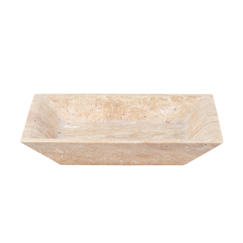 Travertine Rectangular Fruit Tray | Solid Stone | Serving & Display Dish | Brick by Brick