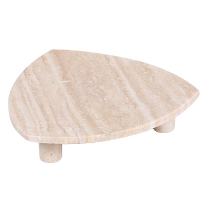 Travertine Fruit Tray | 11.8 x 2.8 in | Triangular Stone | Serving Platter with Legs | Brick by Brick