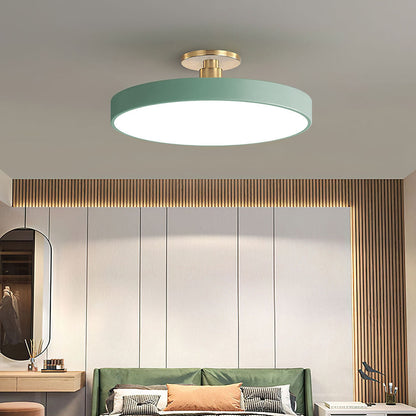 Flush Round Ceiling Light | Modern LED Fixture | Soft Glow | Metal & Acrylic