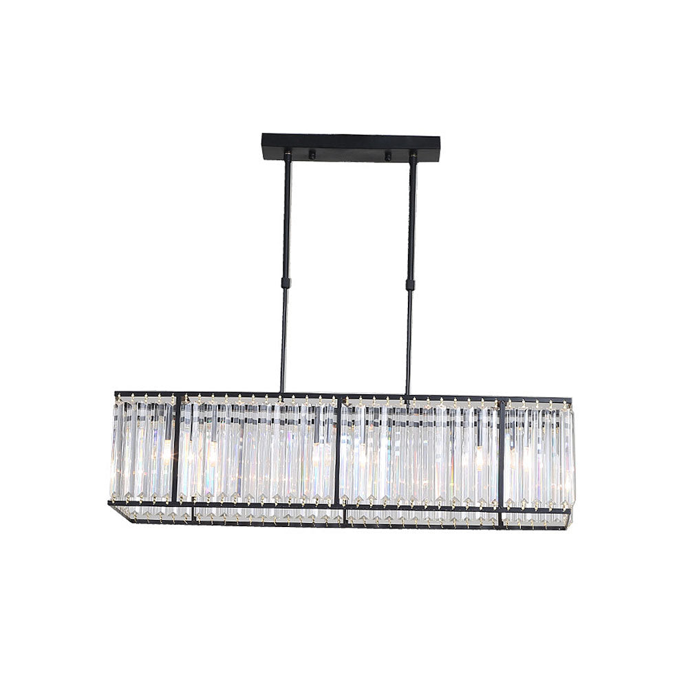 Nordic Crystal Island Chandelier | Iron + Crystal | 8.66 x 21.65-33.46 in | Elegant Fixture | Brick by Brick