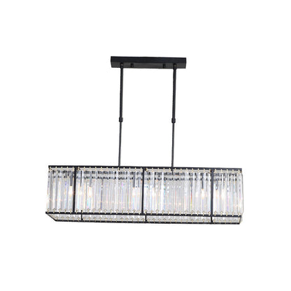 Nordic Crystal Island Chandelier | Iron + Crystal | 8.66 x 21.65-33.46 in | Elegant Fixture | Brick by Brick