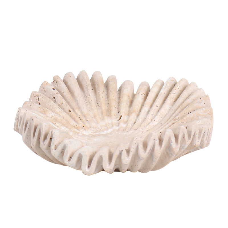 Rippled Travertine Tray | 11.8 × 3.5 in or 7.9 × 2.4 in | Natural Stone | Decorative & Serving | Brick by Brick