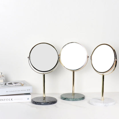 Standing Vanity Mirror | 5.9 x 13.4 in | Solid Marble Base | Rotating Metal Frame | Brick by Brick