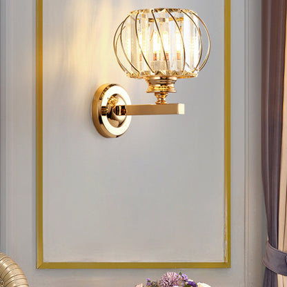 Contemporary Crystal Wall Lamp | Round Design | Modern Lamp | 9"x9.8" | Brick by Brick
