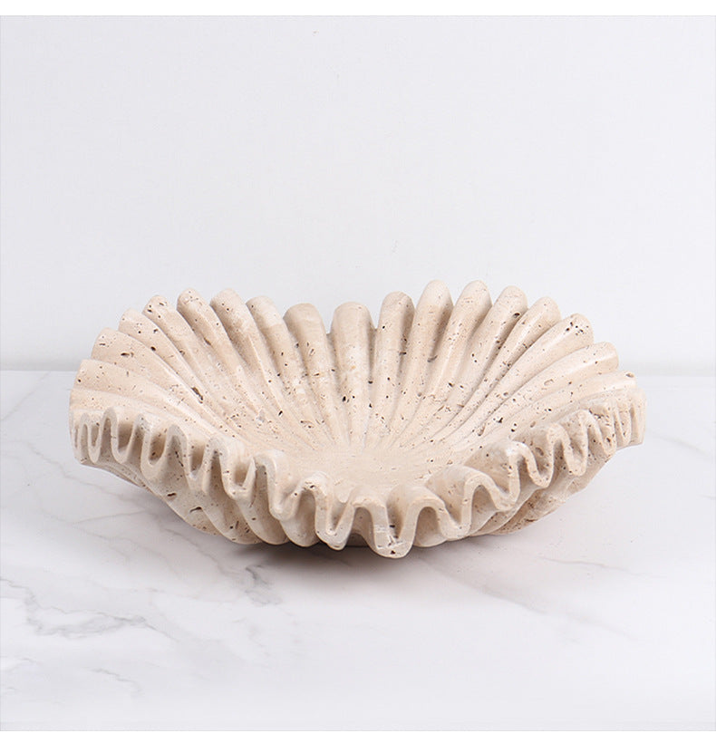 Rippled Travertine Tray | 11.8 × 3.5 in or 7.9 × 2.4 in | Natural Stone | Decorative & Serving | Brick by Brick