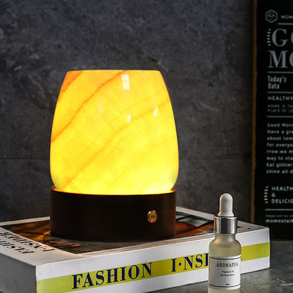 Marble Aromatherapy Lamp | 5 x 4 in | Solid Stone Diffuser | USB-C LED Night Light | Brick by Brick