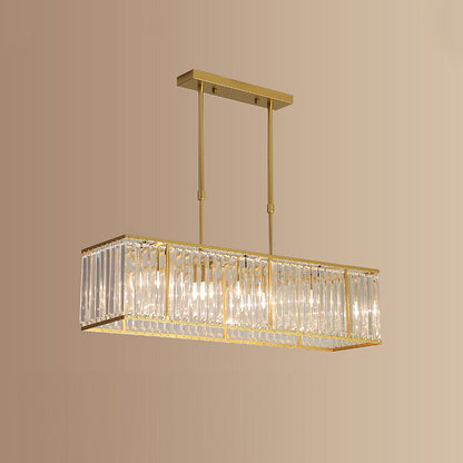 Nordic Crystal Island Chandelier | Iron + Crystal | 8.66 x 21.65-33.46 in | Elegant Fixture | Brick by Brick