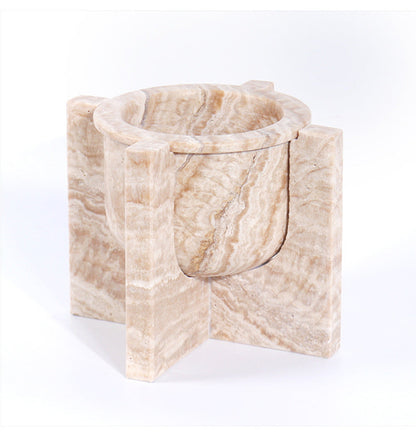 Aurum Travertine Fruit Tray | 7.8 × 5.9 in or 14.1 × 3.9 in | Natural Stone | Serving & Display Dish | Brick by Brick