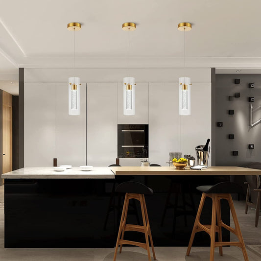 Cluster Glass Pendant Light | Dia 4.7 or 11.8 in | Contemporary Brass & Glass Ceiling Light | Dimmable Multi-Head Design | Brick by Brick