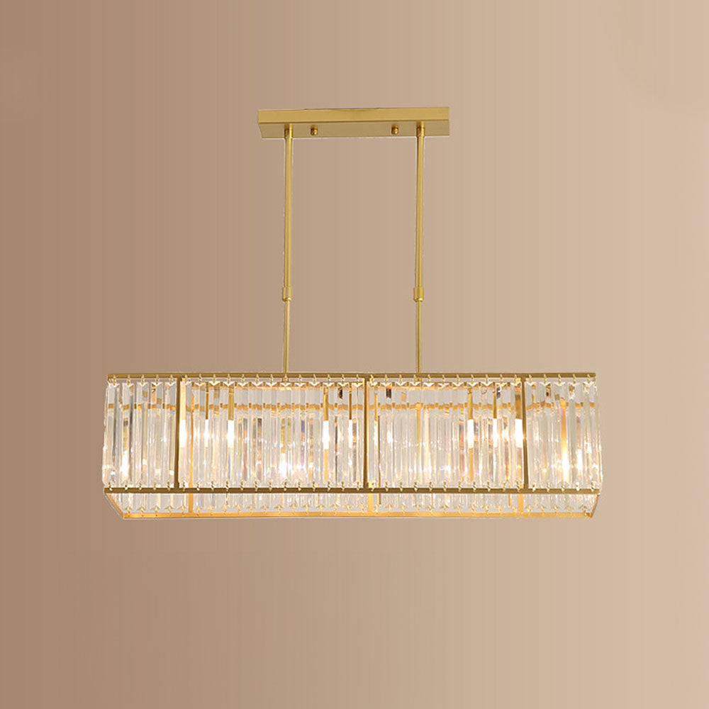 Nordic Crystal Island Chandelier | Iron + Crystal | 8.66 x 21.65-33.46 in | Elegant Fixture | Brick by Brick