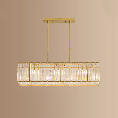 Nordic Crystal Island Chandelier | Iron + Crystal | 8.66 x 21.65-33.46 in | Elegant Fixture | Brick by Brick
