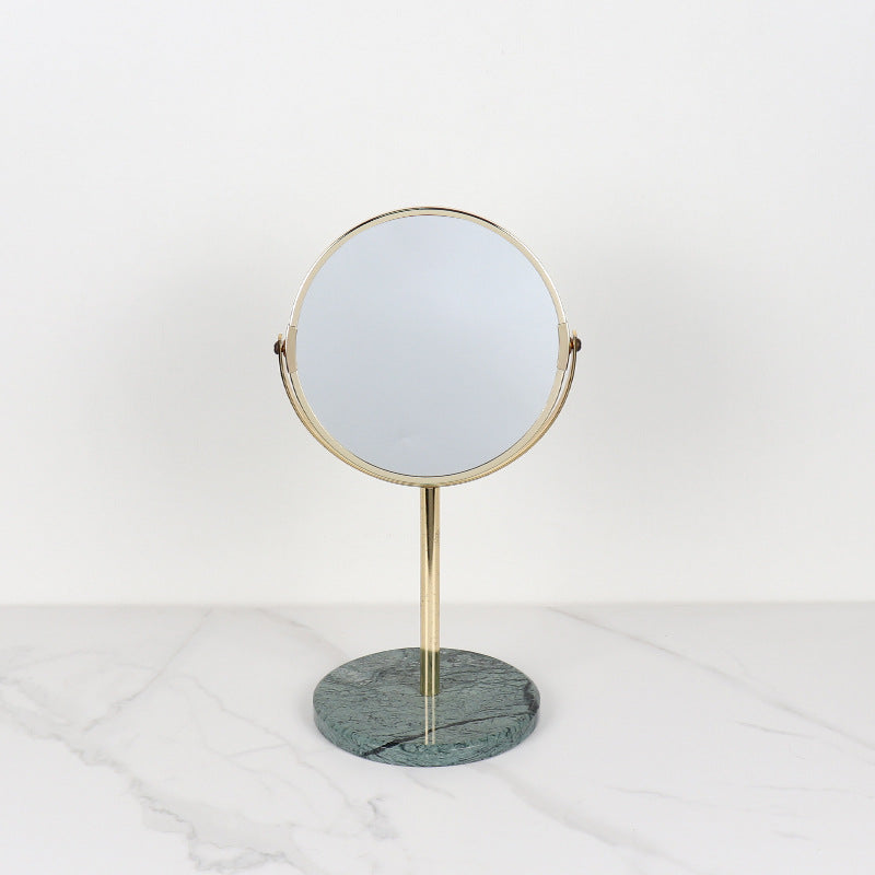 Standing Vanity Mirror | 5.9 x 13.4 in | Solid Marble Base | Rotating Metal Frame | Brick by Brick