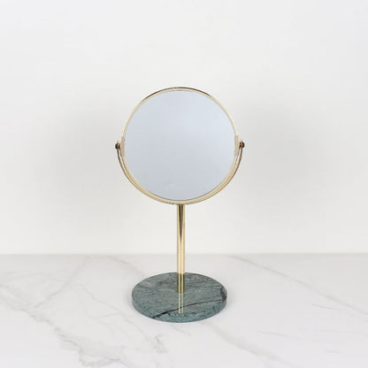Standing Vanity Mirror | 5.9 x 13.4 in | Solid Marble Base | Rotating Metal Frame | Brick by Brick