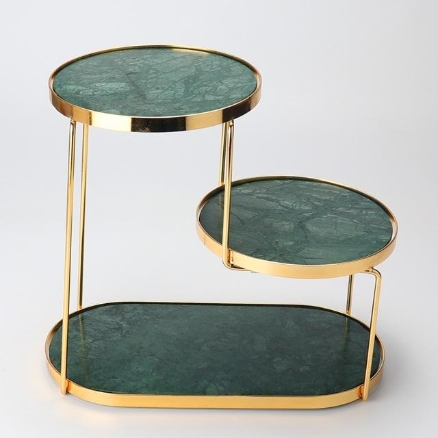 Luxury Marble Tiered Tray | Oval Base | Gold-Finish | Decorative & Serving | Brick by Brick