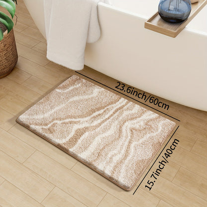 Modern Zebra Bath Mat | Soft Plush | Absorbent Non-Slip Polyester | Brick by Brick