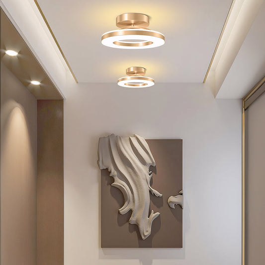 Modern Iron Hallway LED Ceiling Light | 7.87–19.68 in Diameter | Gold Finish Minimalist | Fixture | Brick by Brick